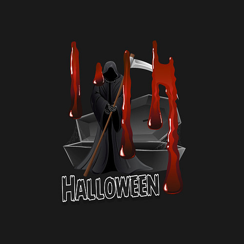 Мужской свитшот Хэллоуин тусовка на кладбище / Черный – фото 3