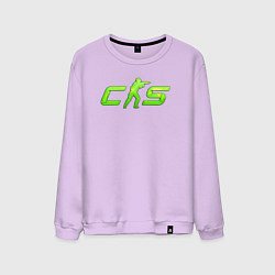 Свитшот хлопковый мужской CS2 green logo, цвет: лаванда