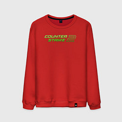 Свитшот хлопковый мужской Counter strike 2 green logo, цвет: красный