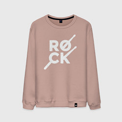 Свитшот хлопковый мужской Rock drummer, цвет: пыльно-розовый