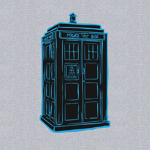 Мужской свитшот Black tardis / Меланж – фото 3