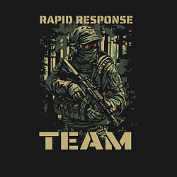 Свитшот хлопковый мужской Rapid response team, цвет: черный — фото 2