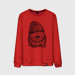 Свитшот хлопковый мужской Морская свинка на стиле, цвет: красный