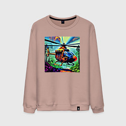 Мужской свитшот Вертолет в небе