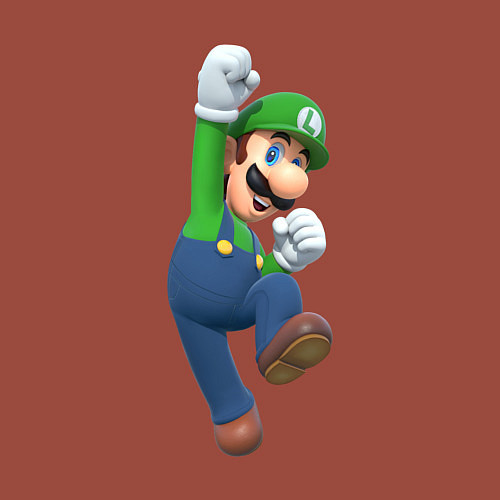 Мужской свитшот Луиджи прыгает / Кирпичный – фото 3