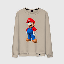Свитшот хлопковый мужской Марио стоит, цвет: миндальный
