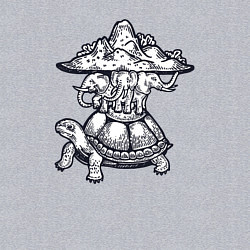 Свитшот хлопковый мужской Слоны на черепахе, цвет: меланж — фото 2