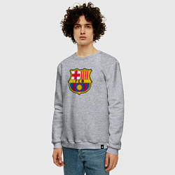 Свитшот хлопковый мужской Barcelona fc sport, цвет: меланж — фото 2