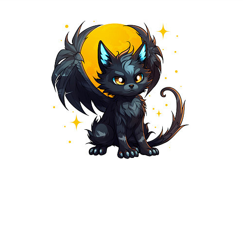 Мужской свитшот Cat dragon / Белый – фото 3