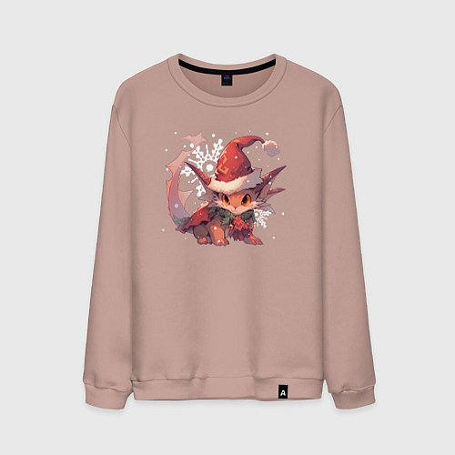 Мужской свитшот 2024 Happy Dragon year / Пыльно-розовый – фото 1