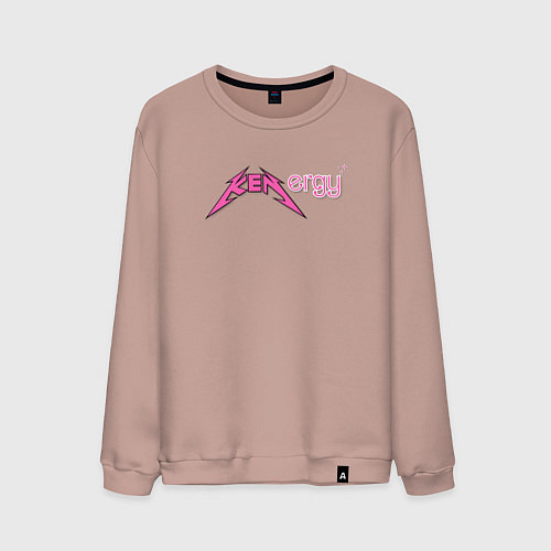 Мужской свитшот Kenergy - metallica and barbie style / Пыльно-розовый – фото 1