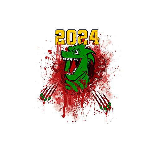 Мужской свитшот Чужой-дракон: 2024 / Белый – фото 3