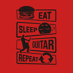 Свитшот хлопковый мужской Eat sleep guitar repeat, цвет: красный — фото 2