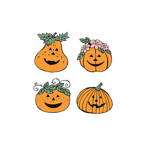 Мужской свитшот Веселые тыквы / Белый – фото 3