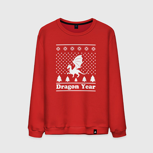 Мужской свитшот Sweater dragon year / Красный – фото 1