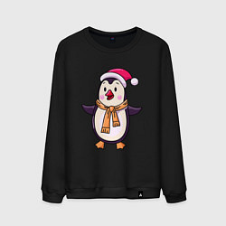 Мужской свитшот Праздничный пингвин