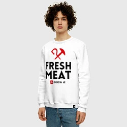 Свитшот хлопковый мужской Fresh Meat, цвет: белый — фото 2