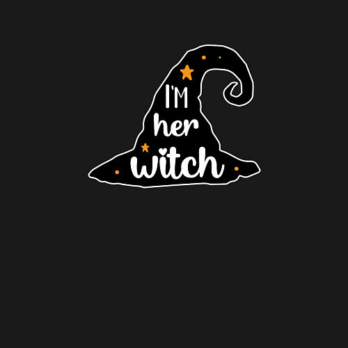 Мужской свитшот Im her witch ведьмина шляпа Хэллоуин / Черный – фото 3