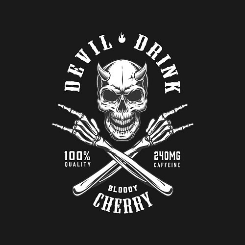 Мужской свитшот Devil drink / Черный – фото 3