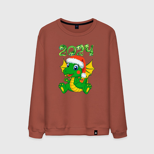 Мужской свитшот Дракончик 20204 / Кирпичный – фото 1