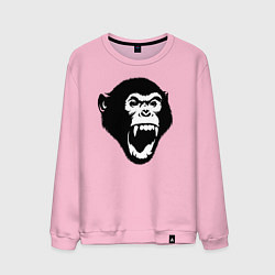 Свитшот хлопковый мужской Шимпанзе кричит, цвет: светло-розовый