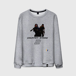 Свитшот хлопковый мужской Counter-strike 2 - welcome to cs2, цвет: меланж