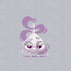 Свитшот хлопковый мужской Воняющий улыбающийся чеснок, цвет: меланж — фото 2