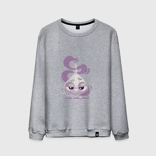 Мужской свитшот Воняющий улыбающийся чеснок / Меланж – фото 1