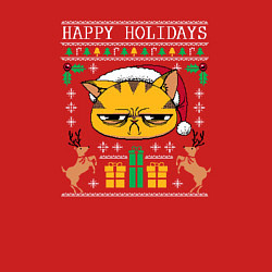 Свитшот хлопковый мужской Happy holidays phrase, цвет: красный — фото 2