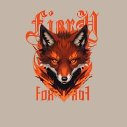 Свитшот хлопковый мужской Голова огненного лиса, цвет: миндальный — фото 2