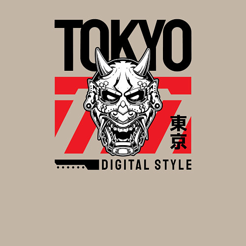Мужской свитшот Tokyo digital style / Миндальный – фото 3