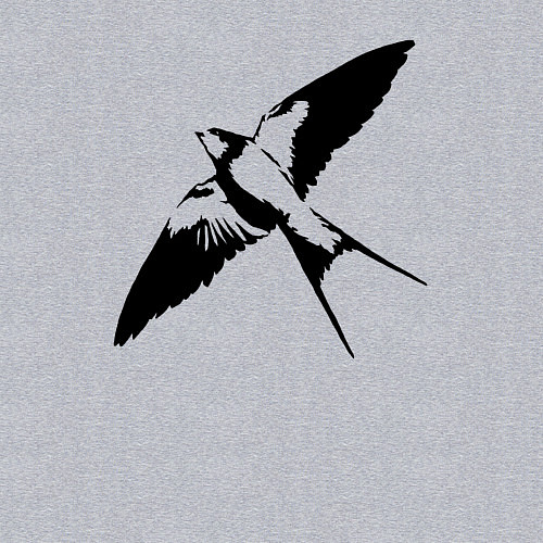 Мужской свитшот Ласточка парит трафарет / Меланж – фото 3