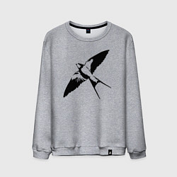 Мужской свитшот Ласточка парит трафарет