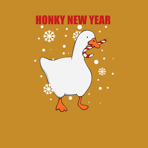 Мужской свитшот Honky new year / Горчичный – фото 3