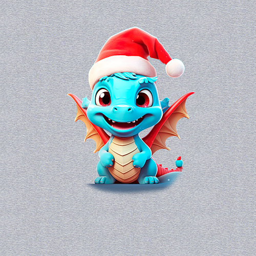 Мужской свитшот Милый дракошка / Меланж – фото 3