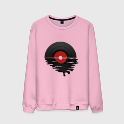 Свитшот хлопковый мужской Виниловая пластинка закат, цвет: светло-розовый