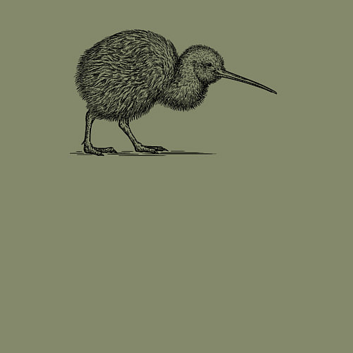 Мужской свитшот Птица киви в профиль / Авокадо – фото 3