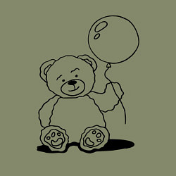 Свитшот хлопковый мужской Мишка с воздушным шариком - раскраска, цвет: авокадо — фото 2