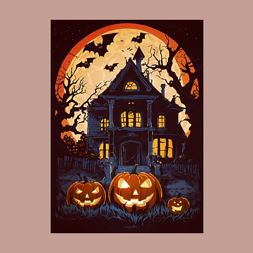 Мужской свитшот Дом ужасов - хэллоуин / Пыльно-розовый – фото 3