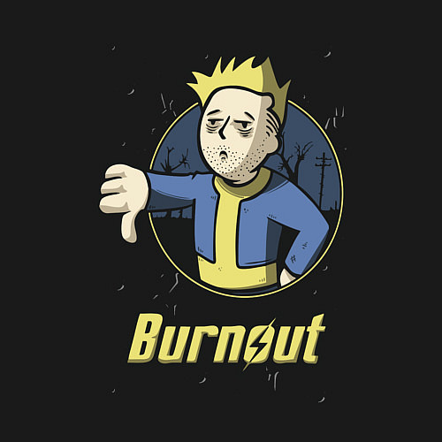 Мужской свитшот Burnout - vault boy / Черный – фото 3