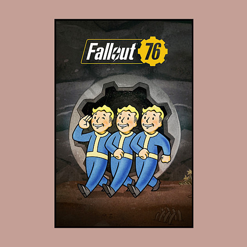 Мужской свитшот Fallaut - vault boys / Пыльно-розовый – фото 3