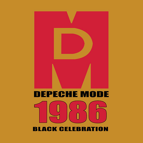 Мужской свитшот Depeche Mode - black celebration logo / Горчичный – фото 3