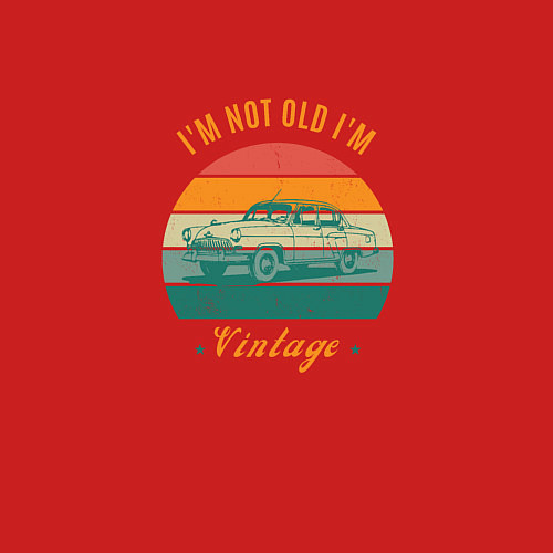 Мужской свитшот Im not old Im vintage зеленый / Красный – фото 3