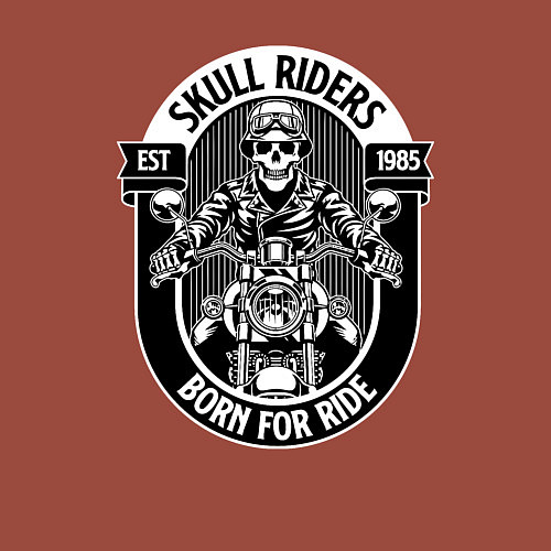 Мужской свитшот Skull riders / Кирпичный – фото 3