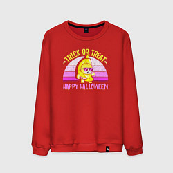 Свитшот хлопковый мужской Trick or treat happy halloween, цвет: красный