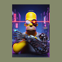 Свитшот хлопковый мужской Cyber Homer Simpson - ai art, цвет: авокадо — фото 2