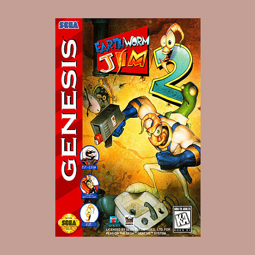 Мужской свитшот Earth worm jim 2 cover / Пыльно-розовый – фото 3