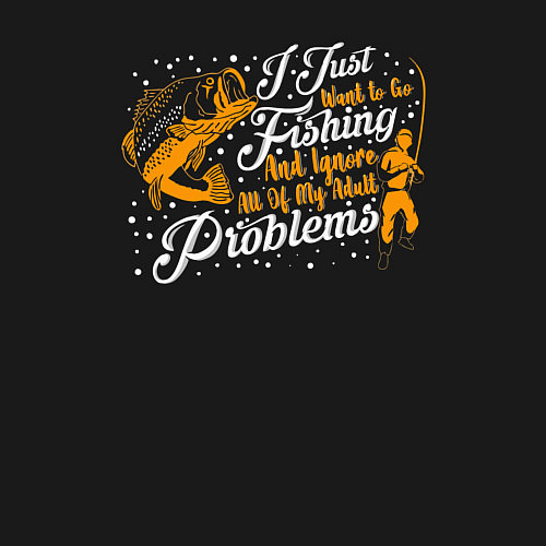 Мужской свитшот J just want to go fishing / Черный – фото 3
