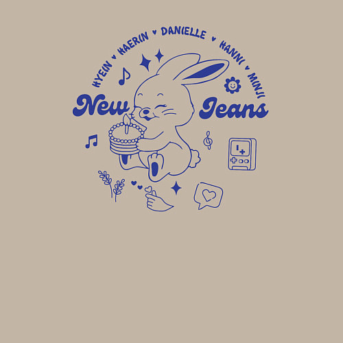 Мужской свитшот Newjeans bunnies / Миндальный – фото 3