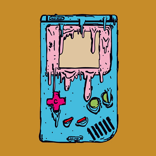 Мужской свитшот Gameboy психоделика / Горчичный – фото 3